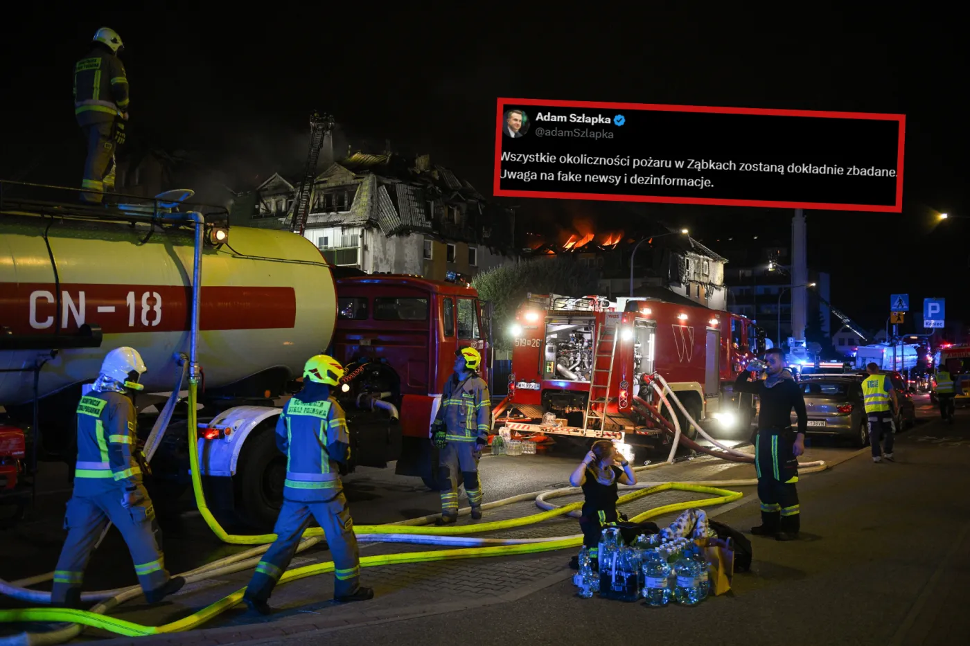 Ogromny pożar w Ząbkach. Co się stało naprawdę? Rzecznik rządu zabiera głos