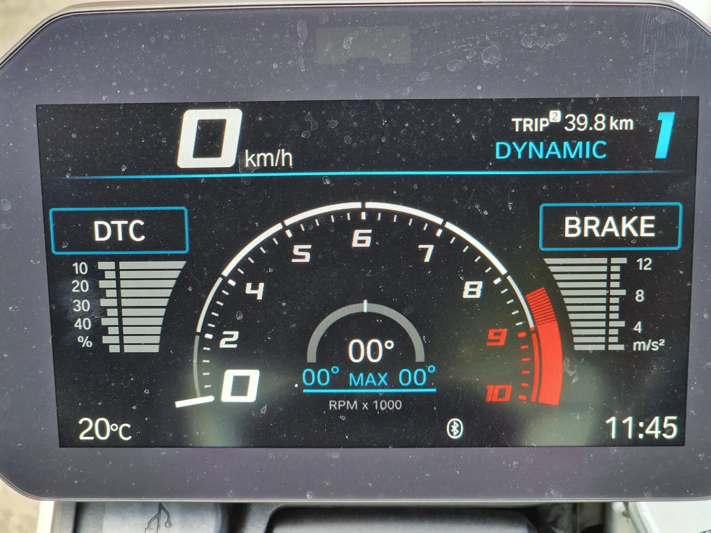 BMW R1300R - widok na wyświetlacz w układzie Sport