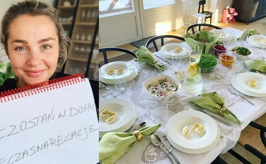 Fani oburzeni ilością nakryć na wielkanocnym stole Małgorzaty Sochy. Aktorka wyjaśnia