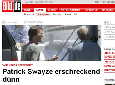 Patrick Swayze schudł po chemioterapii