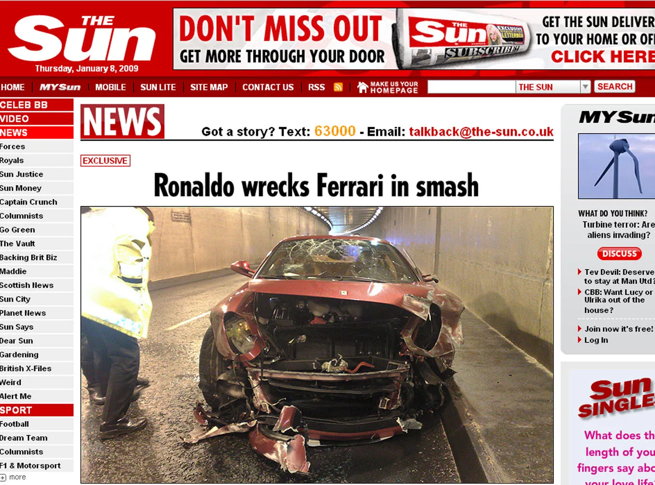 Zobacz, jak Ronaldo skasował ferrari