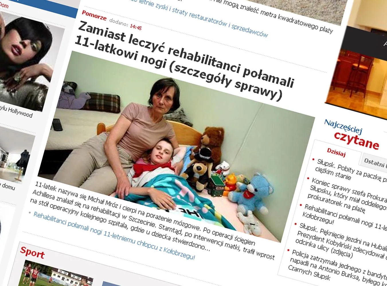 Rehabilitanci połamali dziecku nogi
