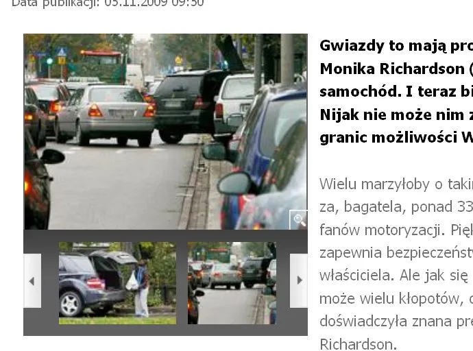 Richardson zatarasowała ulicę swoim mercem