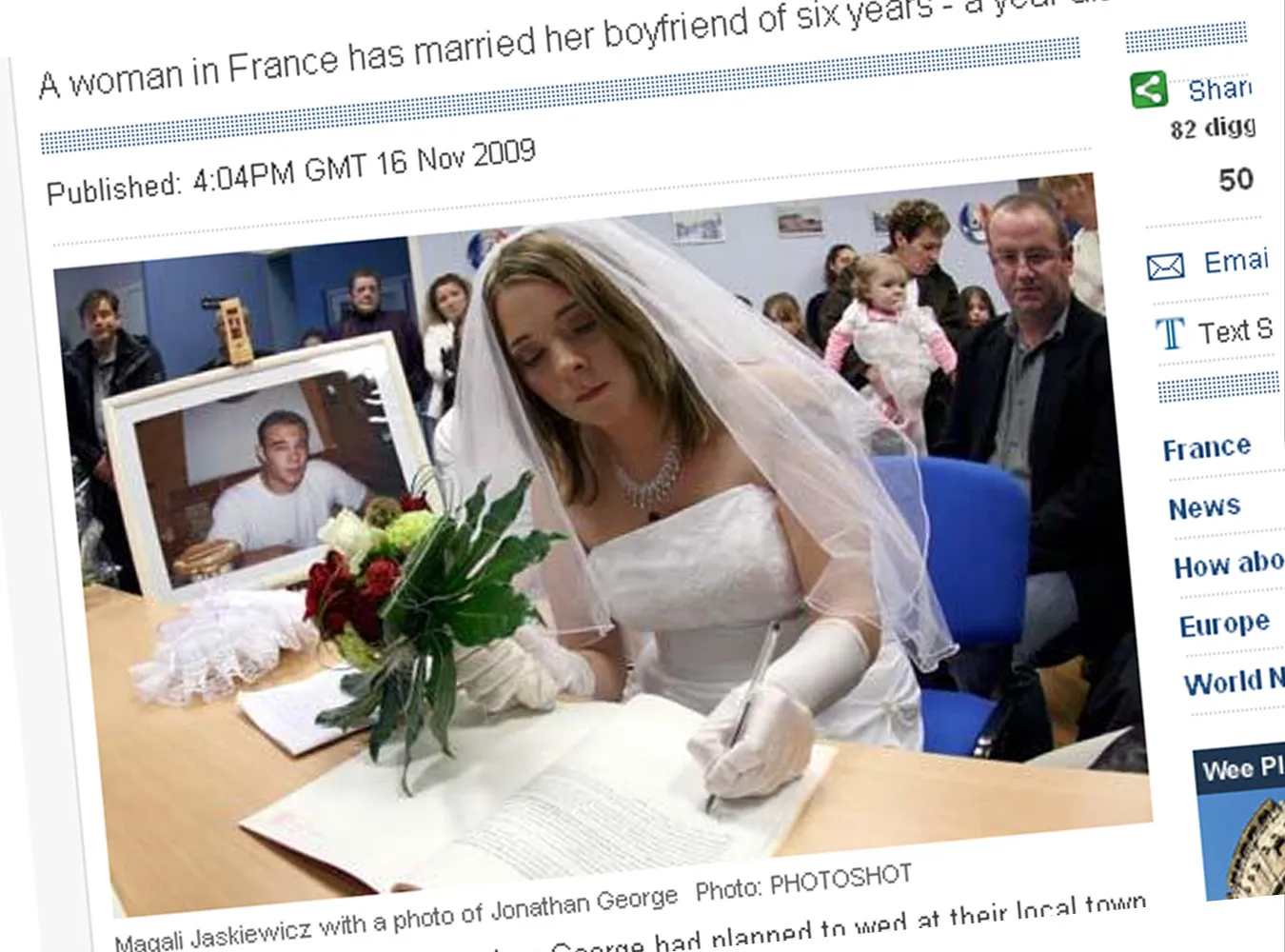 Poślubiła swojego nieżyjącego chłopaka