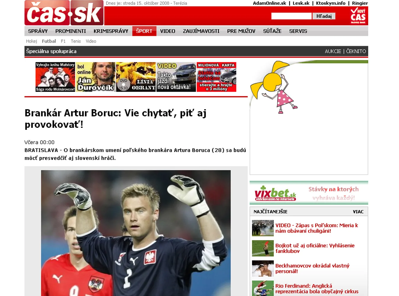 Słowacy obrażają naszego Artura Boruca