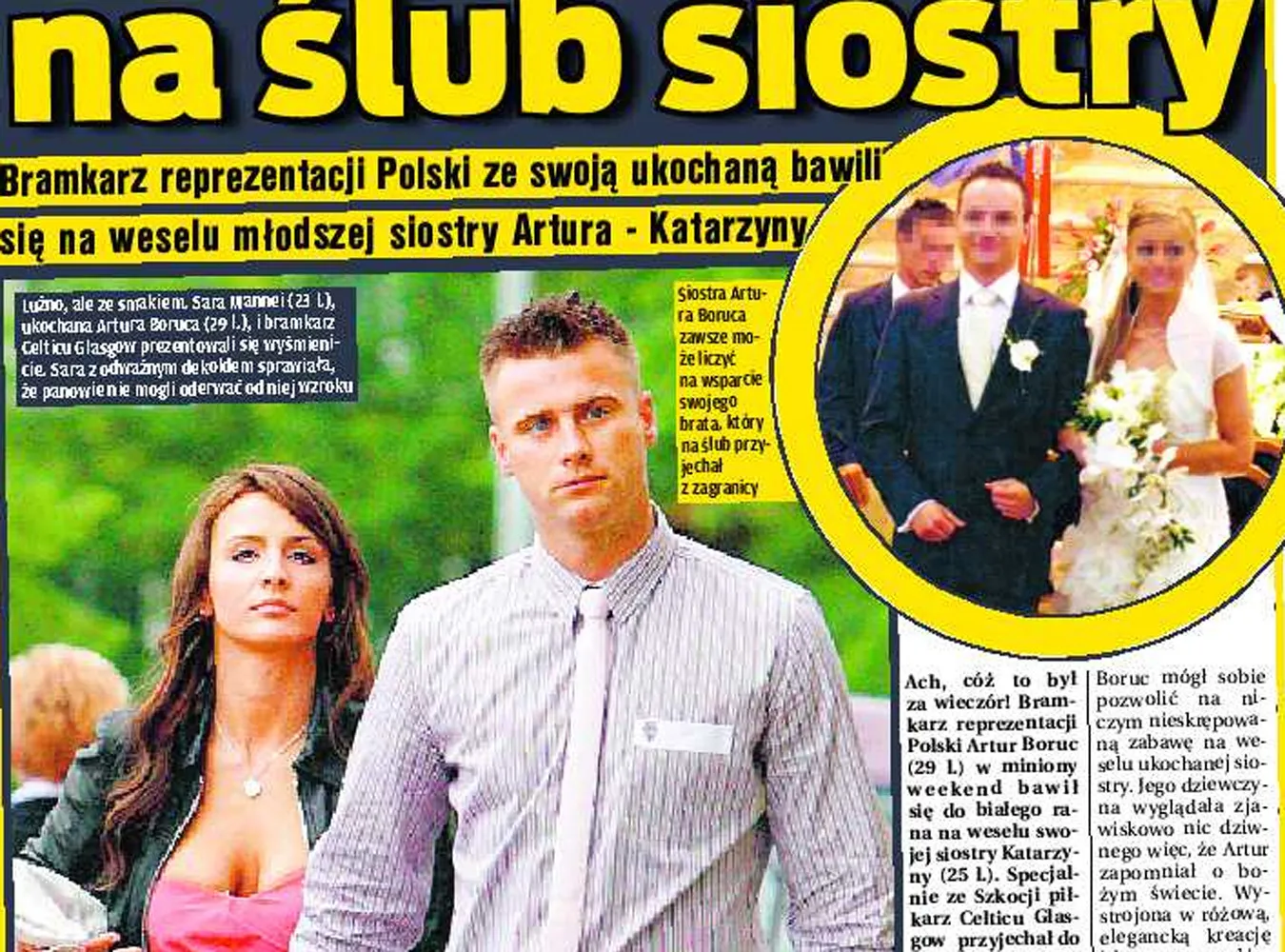Boruc bawił się z kochanką na ślubie siostry