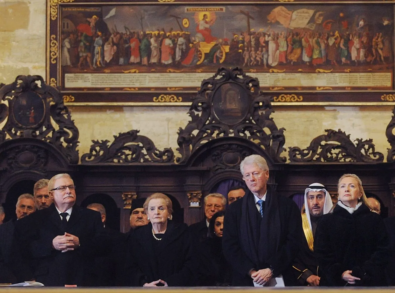 Wałęsa tuż obok Clintona na pogrzebie Havla