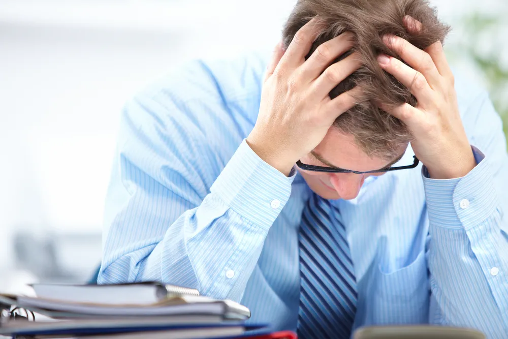 Mężczyzna w stresie