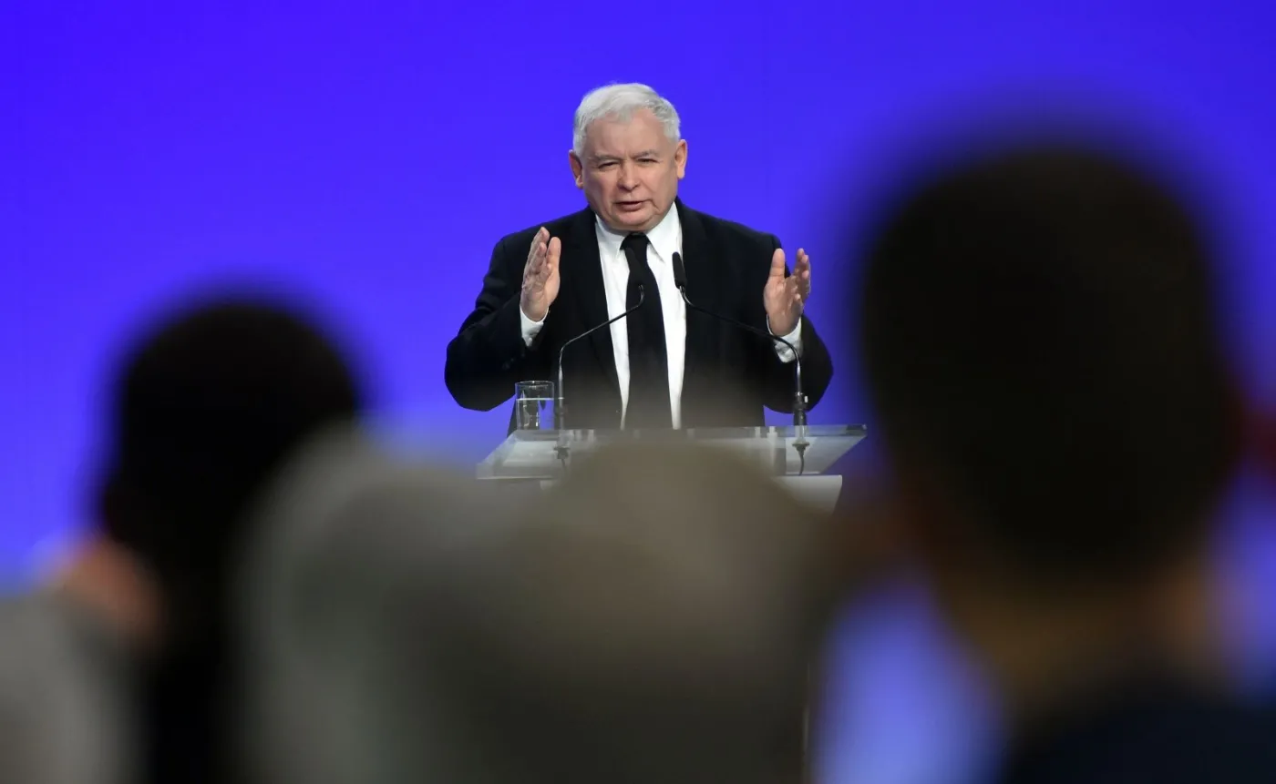 Kongres Wsi Polskiej. Jarosław Kaczyński przemawia