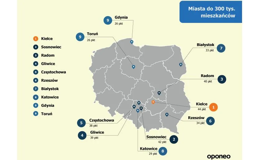  Miasta do 300 tys. mieszkańców