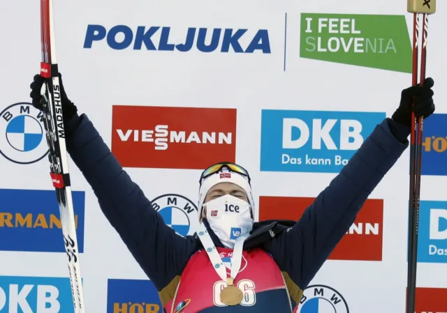 MŚ w biathlonie: Norweg Laegreid wygrał bieg na 20 km