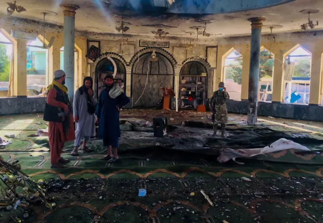 Zniszczony meczet w prowincji Kunduz w Afganistanie