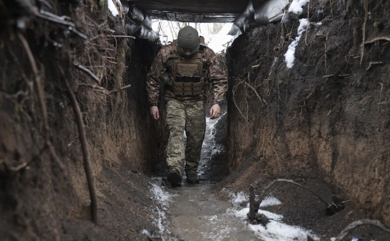 Servicemen at the positions on the front line in Eastern Ukraine