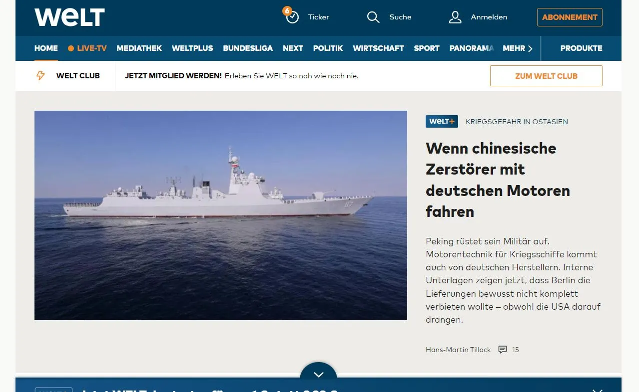 Roskomnadzor zablokował portal niemieckiego dziennika "Welt"