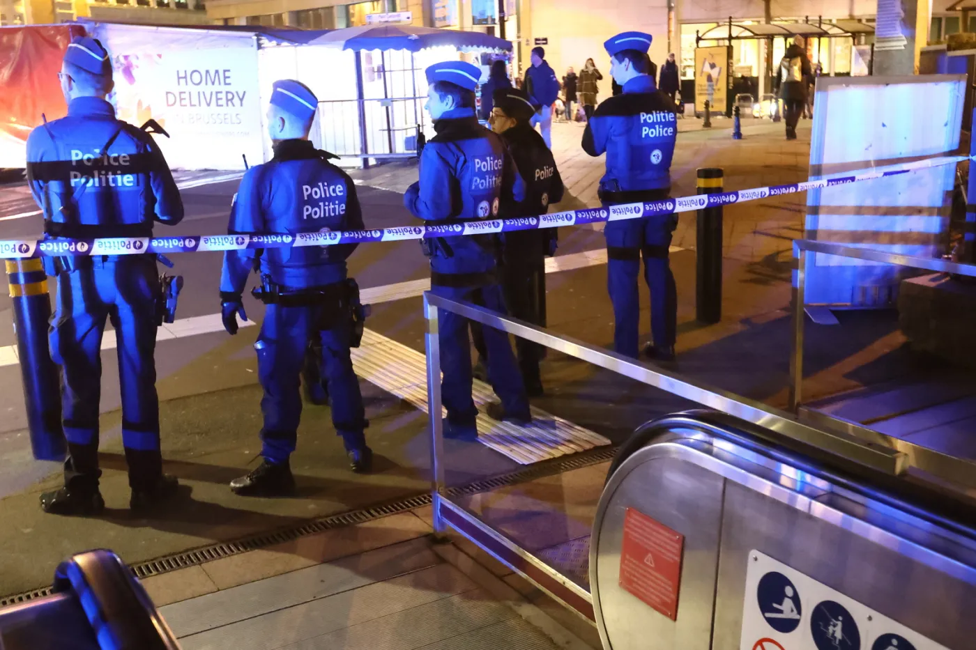 Policja w okolicy stacji Schuman, gdzie doszło do ataku