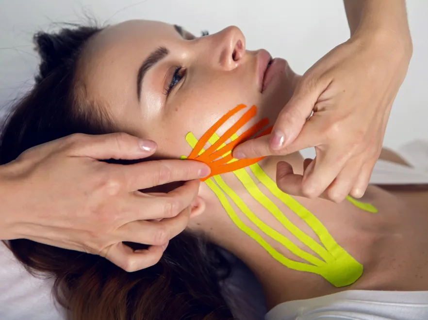 Taping estetyczny twarzy. Na co i jak działa oraz od czego zależy jego skuteczność?