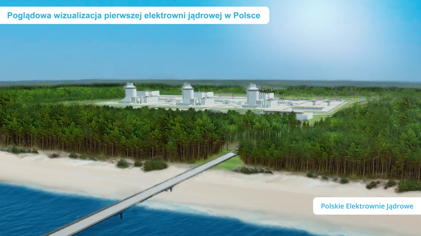 Wizualizacja pierwszej elektrowni jądrowej w Polsce