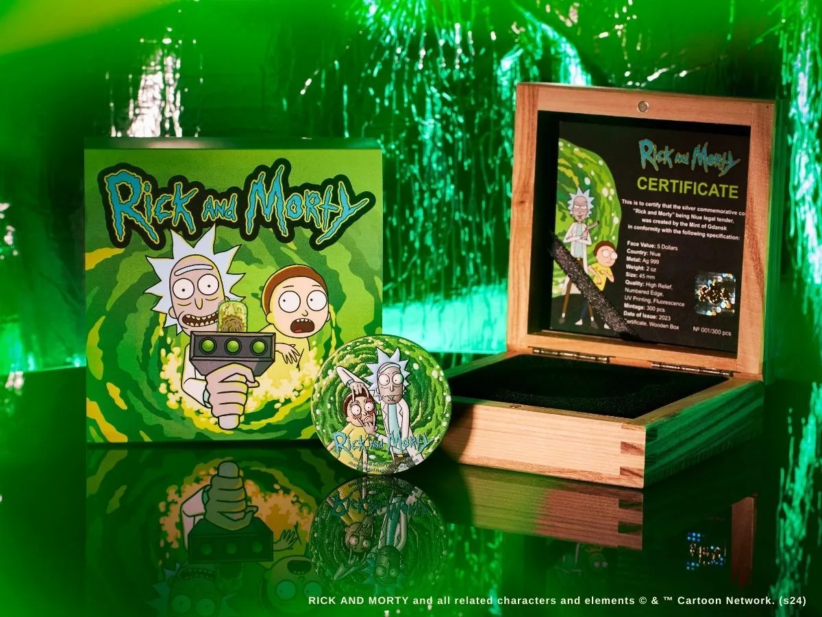 Moneta kolekcjonerska "Rick i Morty" wraz z certyfikatem