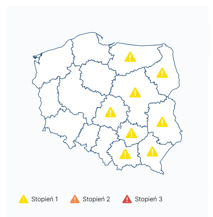 IMGW wydało alerty ostrzegające przed silnym wiatrem