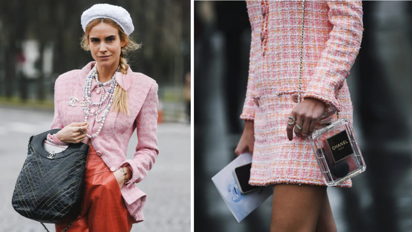 Pudrowy róż na wiosnę 2025: stylizacje w stylu Chanel