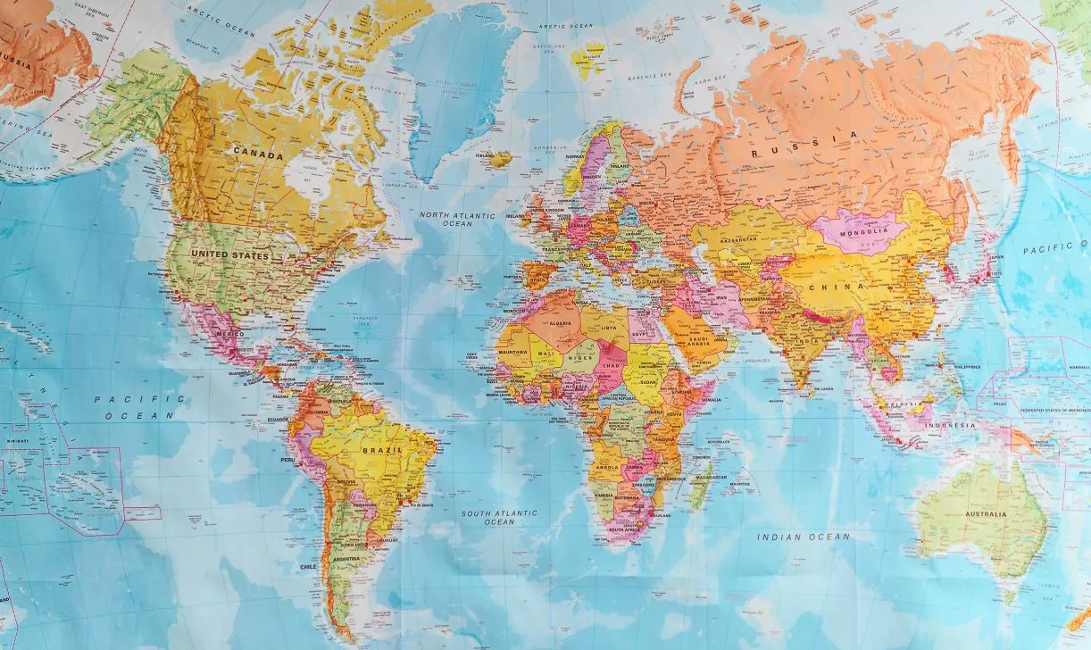 mapa świat geografia 