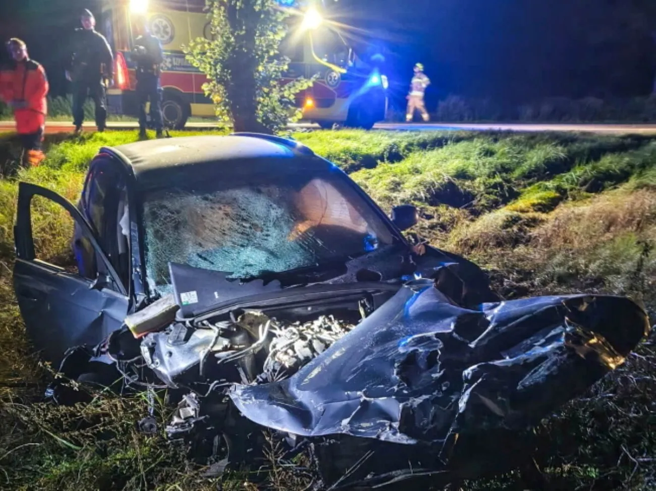 Miejsce śmiertelnego wypadku na drodze krajowej nr 91