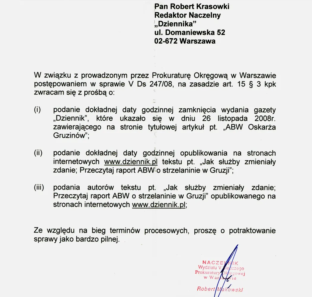 Polowanie na informatorów DZIENNIKA