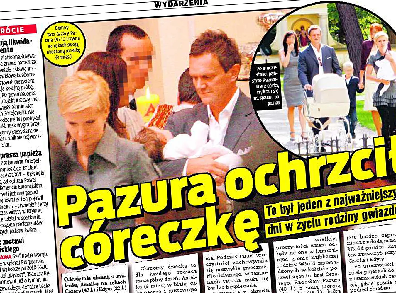 Zobacz, jak Cezary Pazura ochrzcił córkę