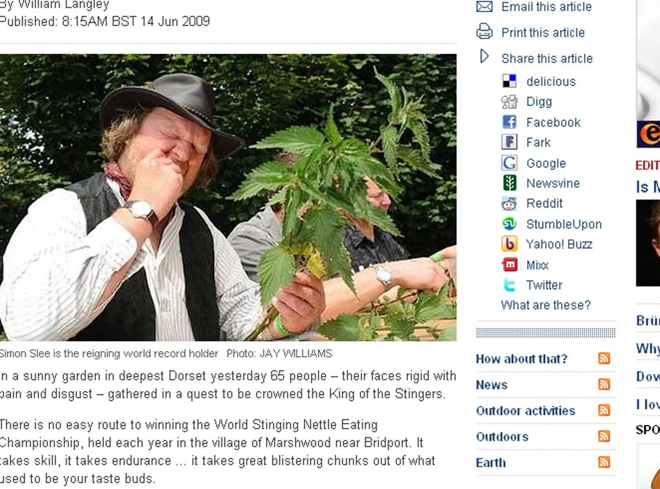 Mistrzostwa świata w połykaniu... pokrzyw