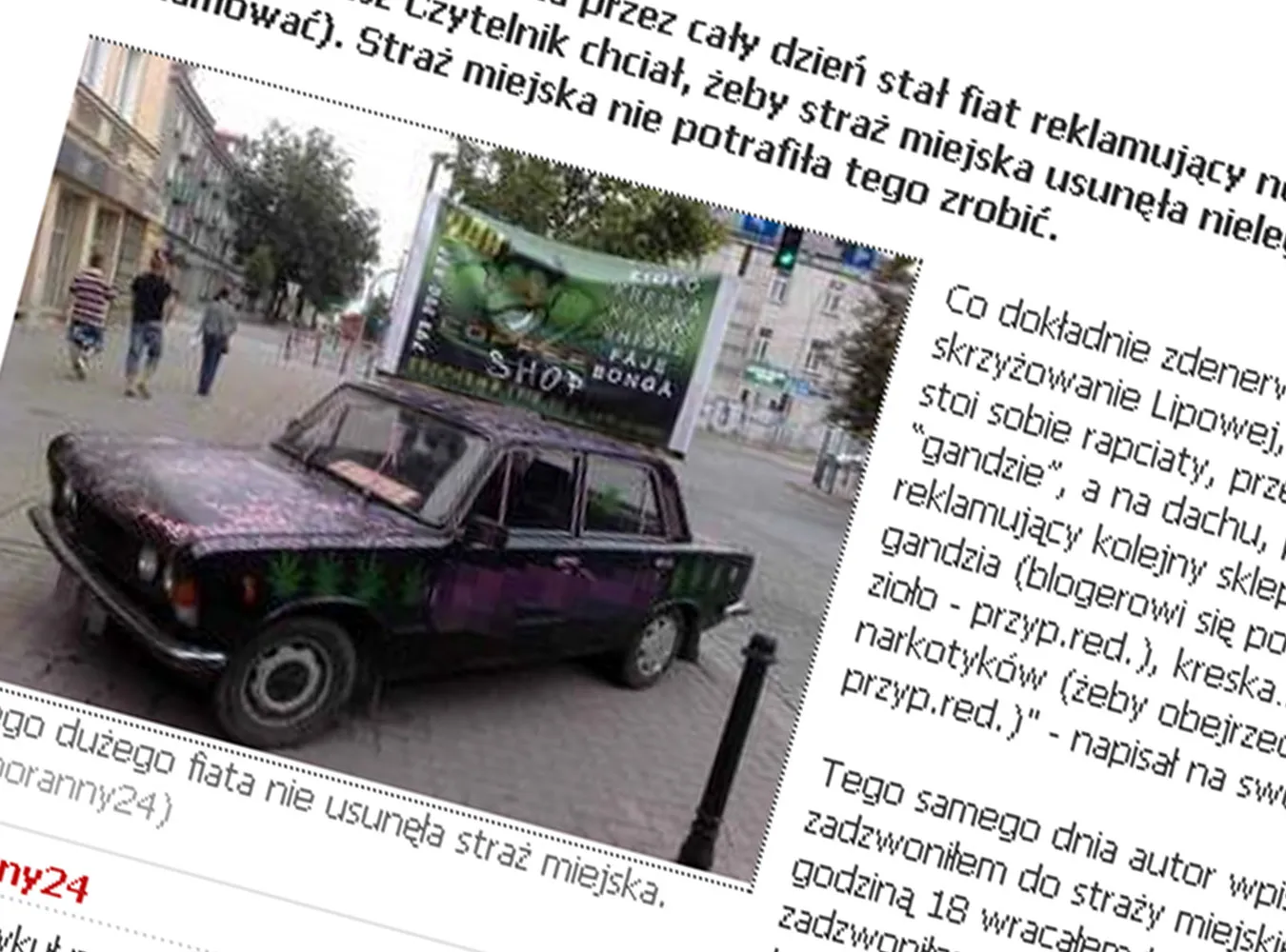 Straży miejskiej nie razi reklama narkotyków