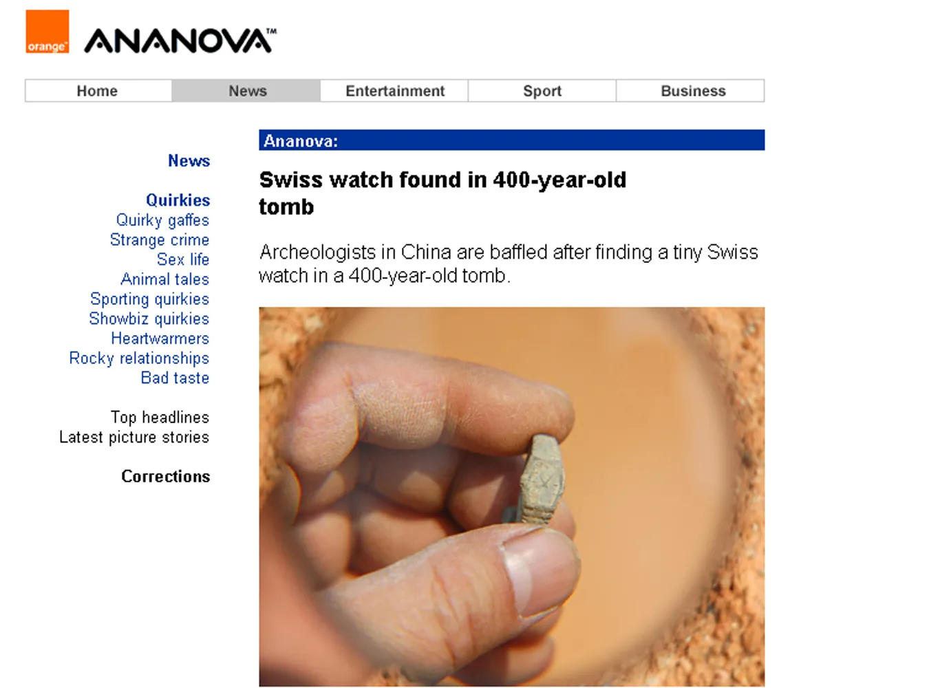 Szwajcarski zegarek w chińskim grobowcu