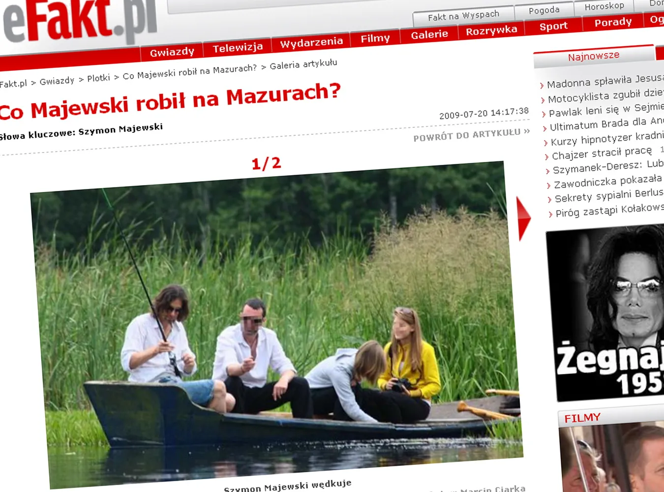 Majewski wakacje spędza na Mazurach