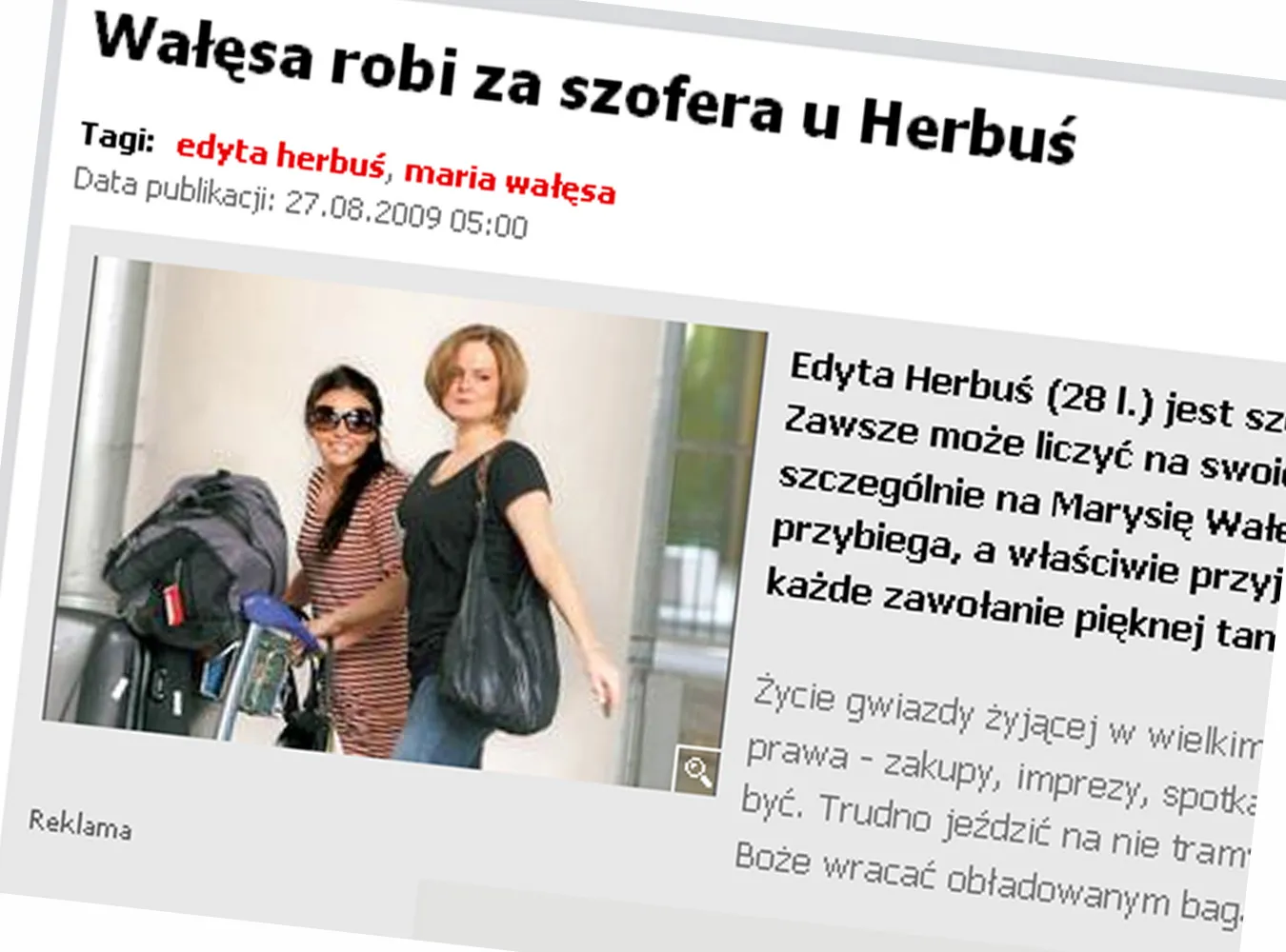 Wałęsa jest szoferem Edyty Herbuś