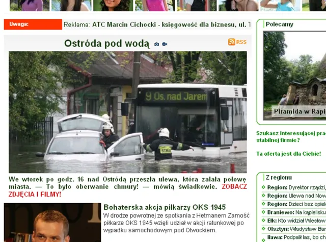 Zobacz, jak ulewa zatopiła Ostródę