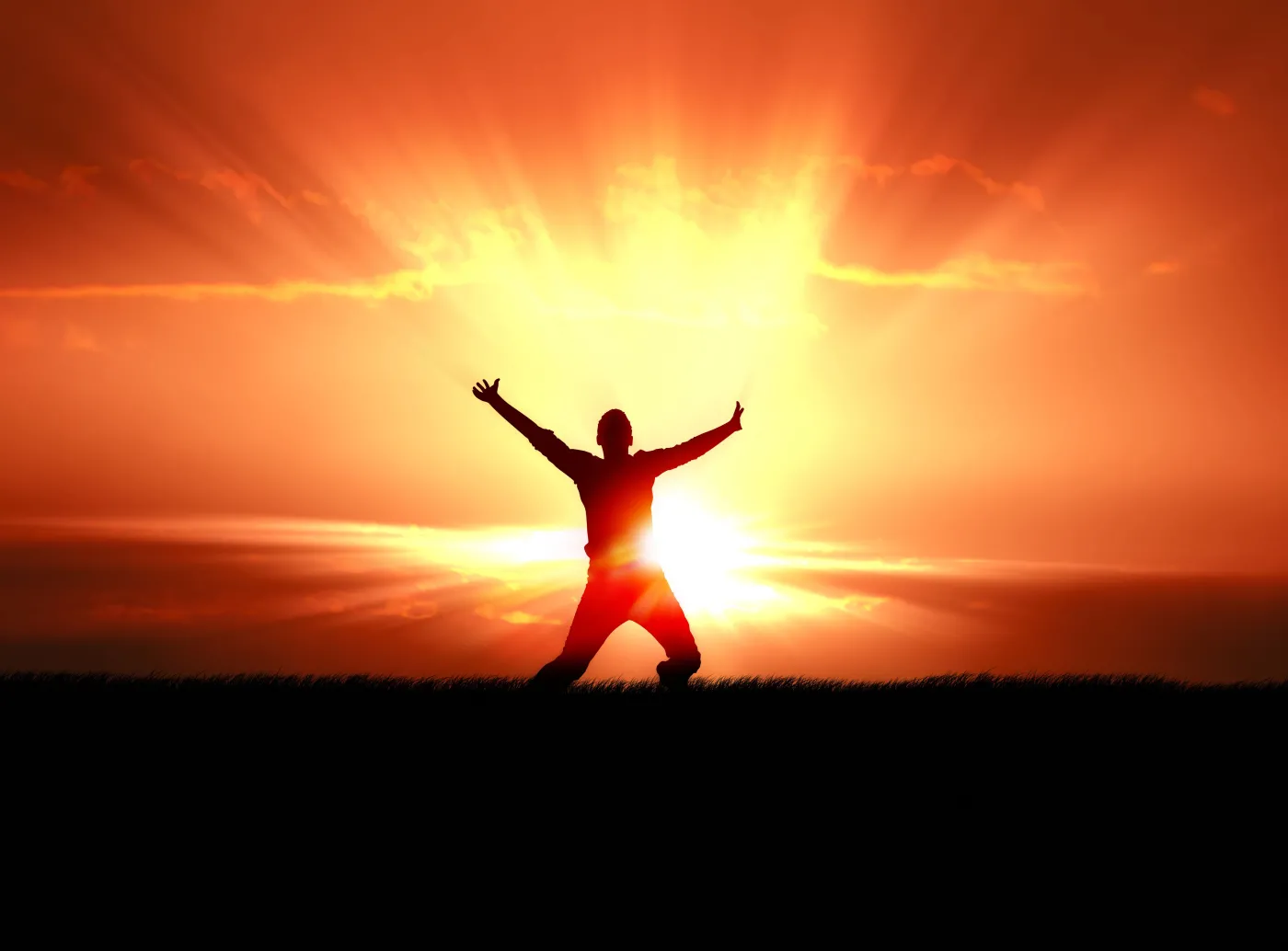 mężczyzna zachód słońca