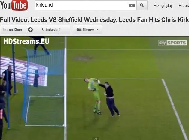 Kibic uderzył bramkarza