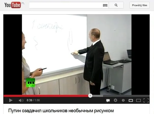 Prezydent Putin pokazał uczniom, jak narysować ... [WIDEO]