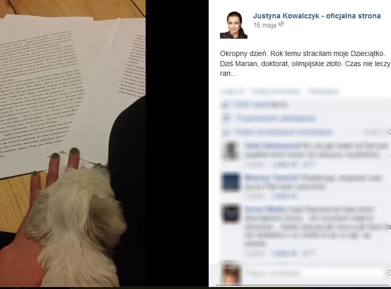 Wpis Justyny Kowalczyk