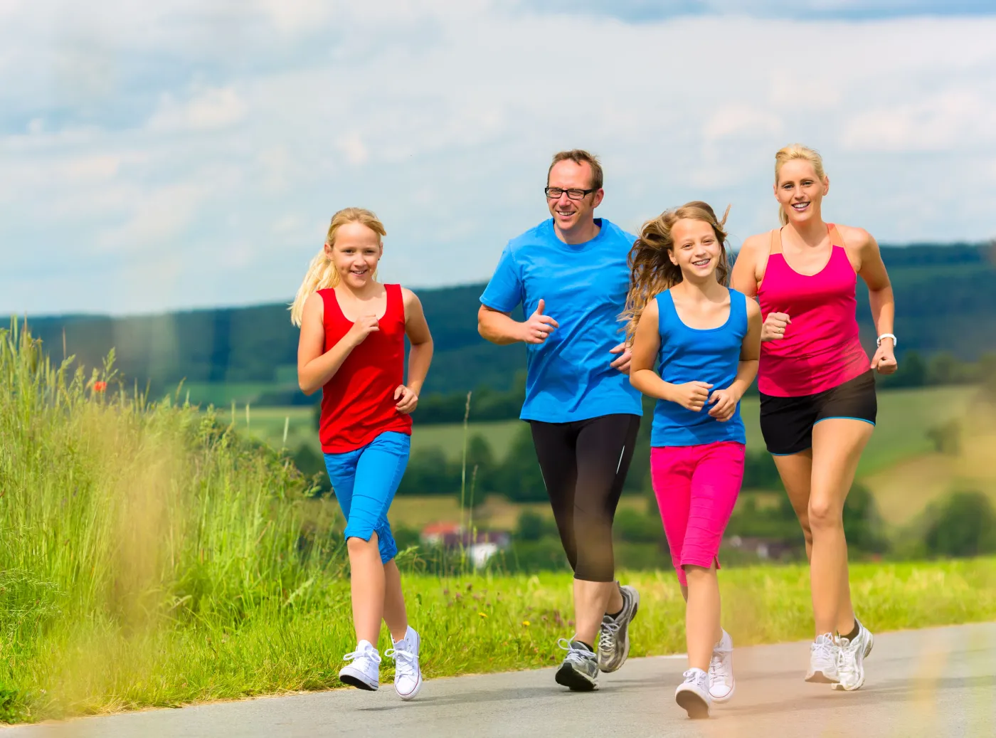 Rodzina uprawia sport