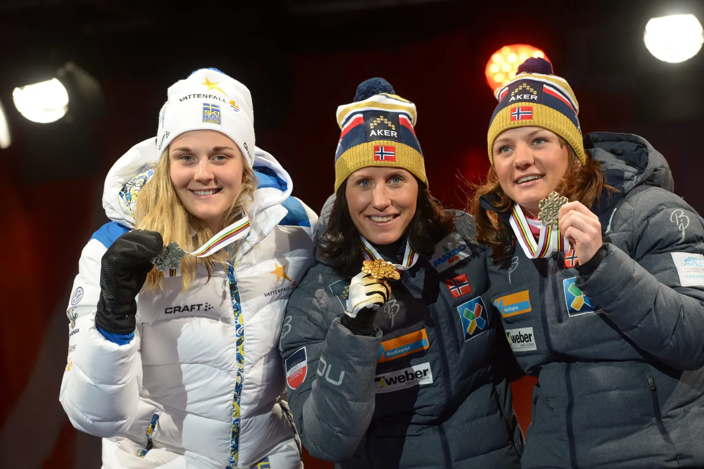 Marit Bjoergen (w środku)