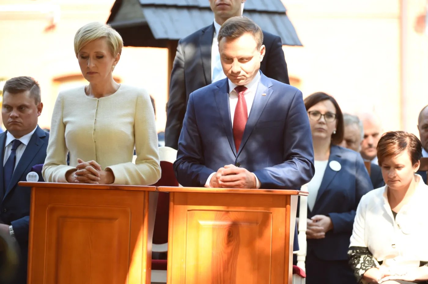 Prezydenckie Dożynki: Andrzej Duda wraz z małżonką modlili się za rolnictwo