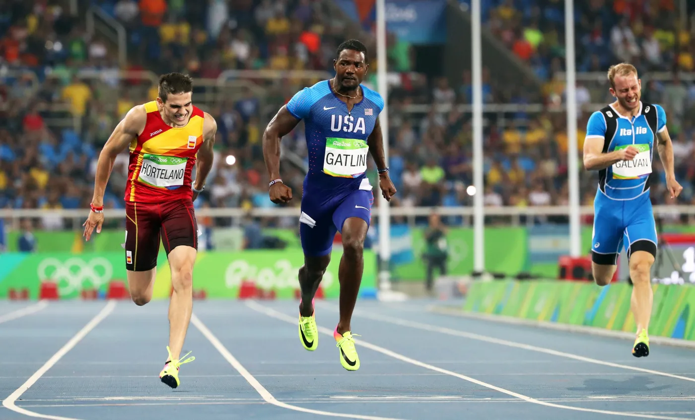 Justin Gatlin (w środku)