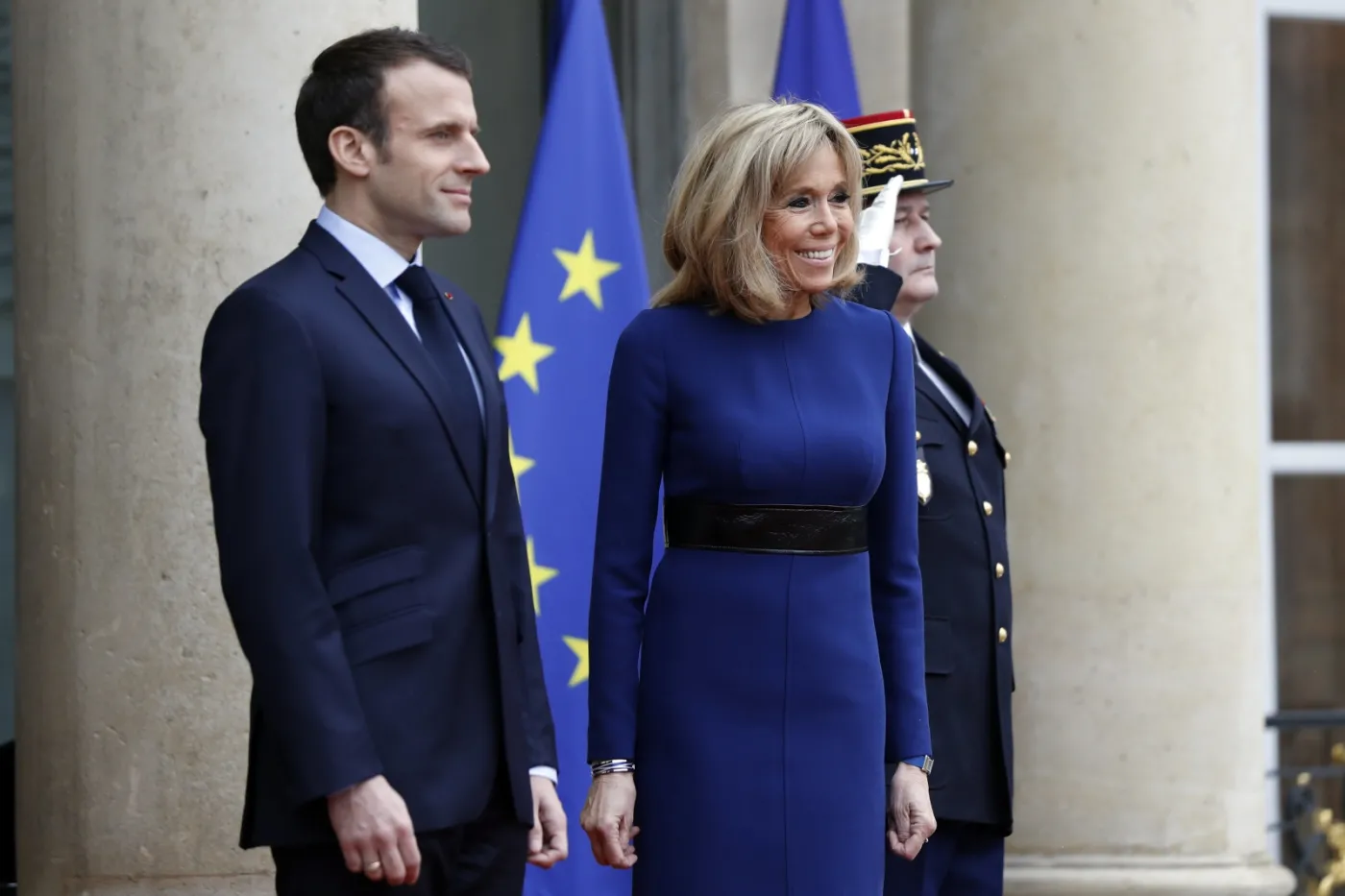 Emmanuel Macron z żoną