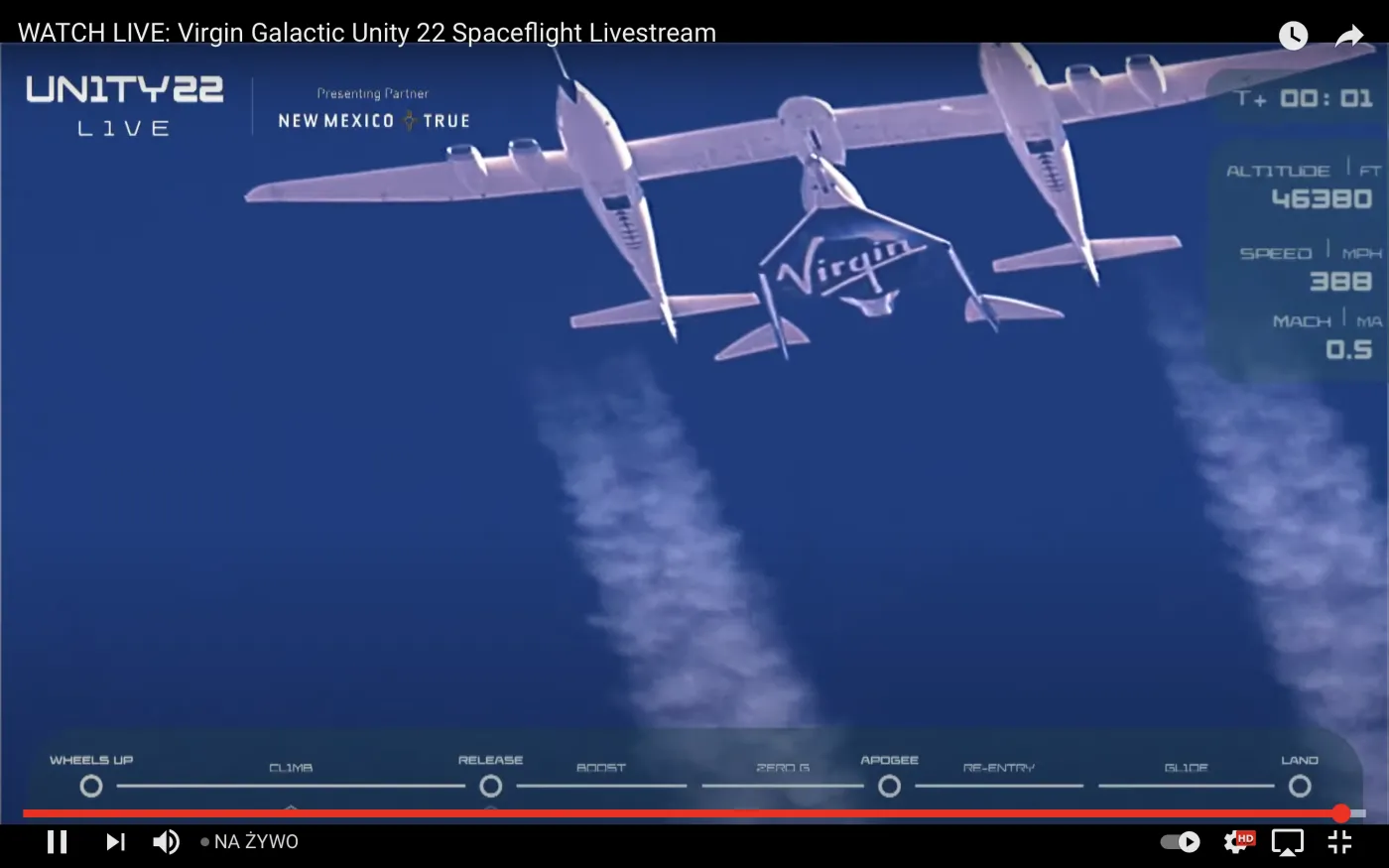 Richard Branson pierwszym miliarderem w kosmosie. Udany lot VSS Unity