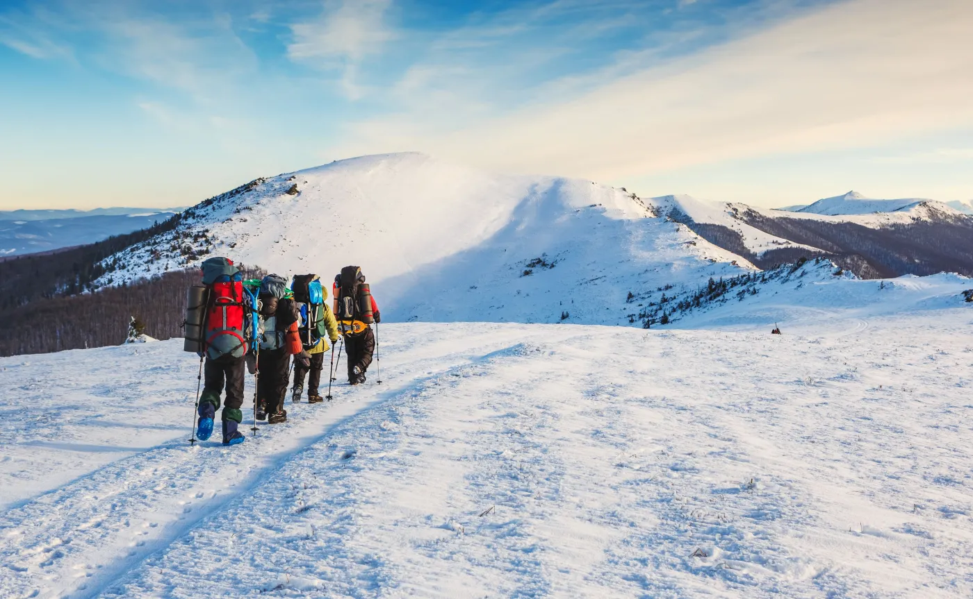 Spacer w górach, zima