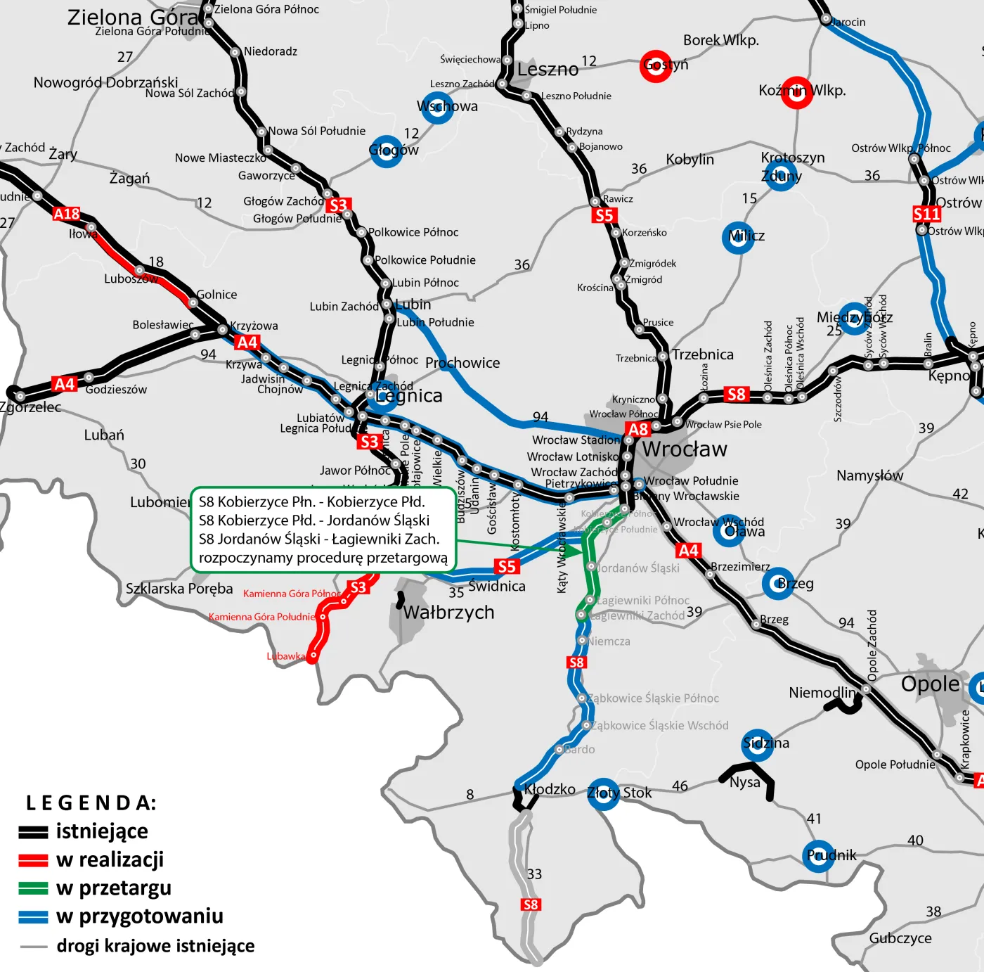 Nowa droga ekspresowa S8 zastąpi DK8 Kobierzyce-Łagiewniki