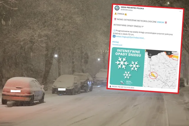 IMGW w nocy wydało kolejne ostrzeżenia. Lód na drogach i intensywne opady śniegu