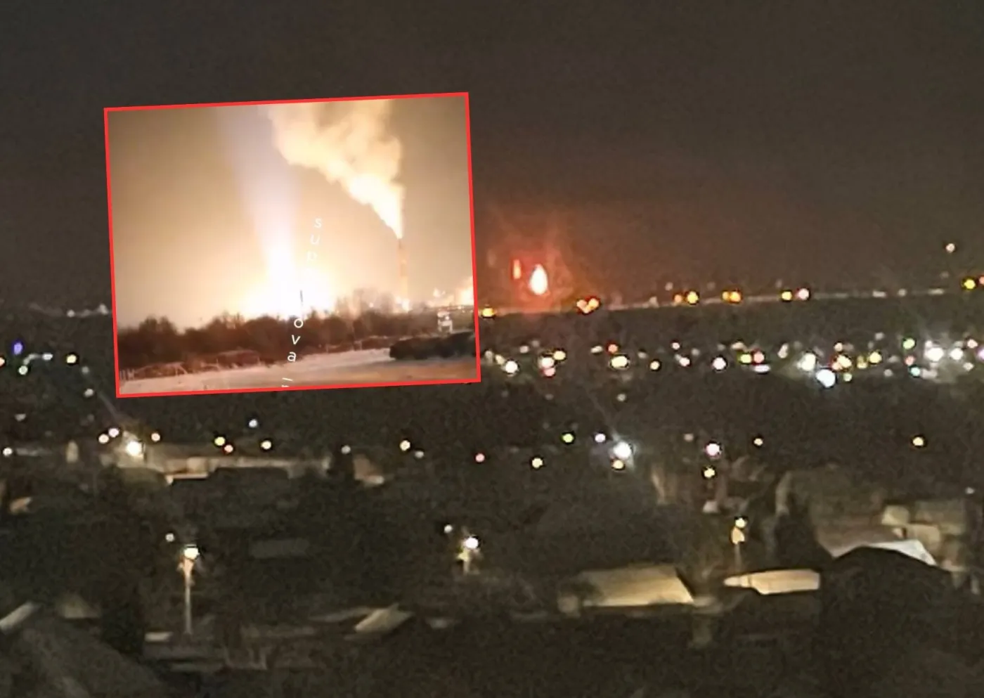 Zmasowany atak na Rosję. Potężne eksplozje i kłęby ognia nad miastem