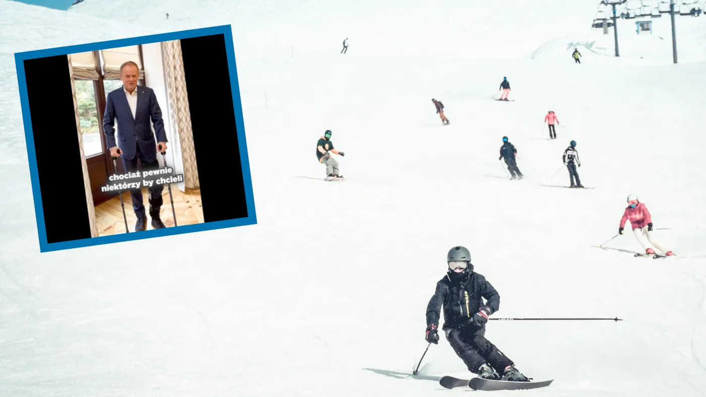 Donald Tusk miał wypadek na nartach. "No to pokazałem"