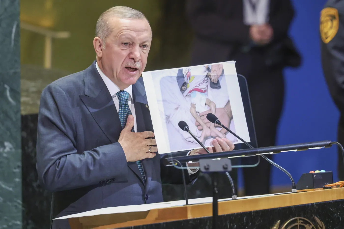 Erdogan w ONZ o Strefie Gazy: To żadna wojna, to ludobójstwo
